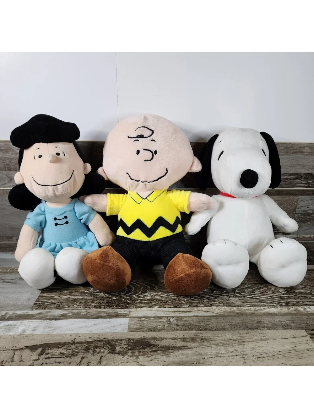 Soft Plush PEANUTS Dolls Lot of 3 Charlie Brown, Snoopy & Lucy 14